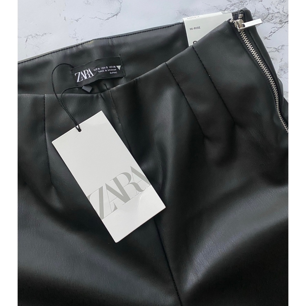 ZARA Extra Long Faux Leather Leggings